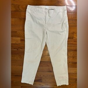 J Jill Corduroy Pants Cream Women’s 18 Tall Straight Leg Stretch Casual Classic